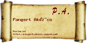 Pangert Akács névjegykártya